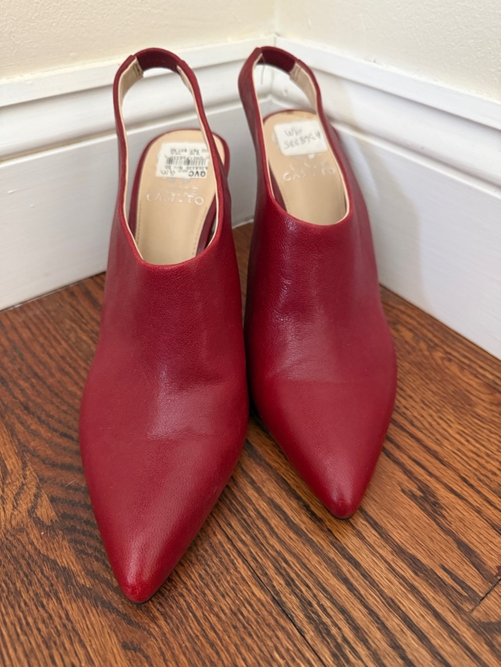 Vince Camuto Red Amnedra Leather  Sling Back Pumps. Sz 9M